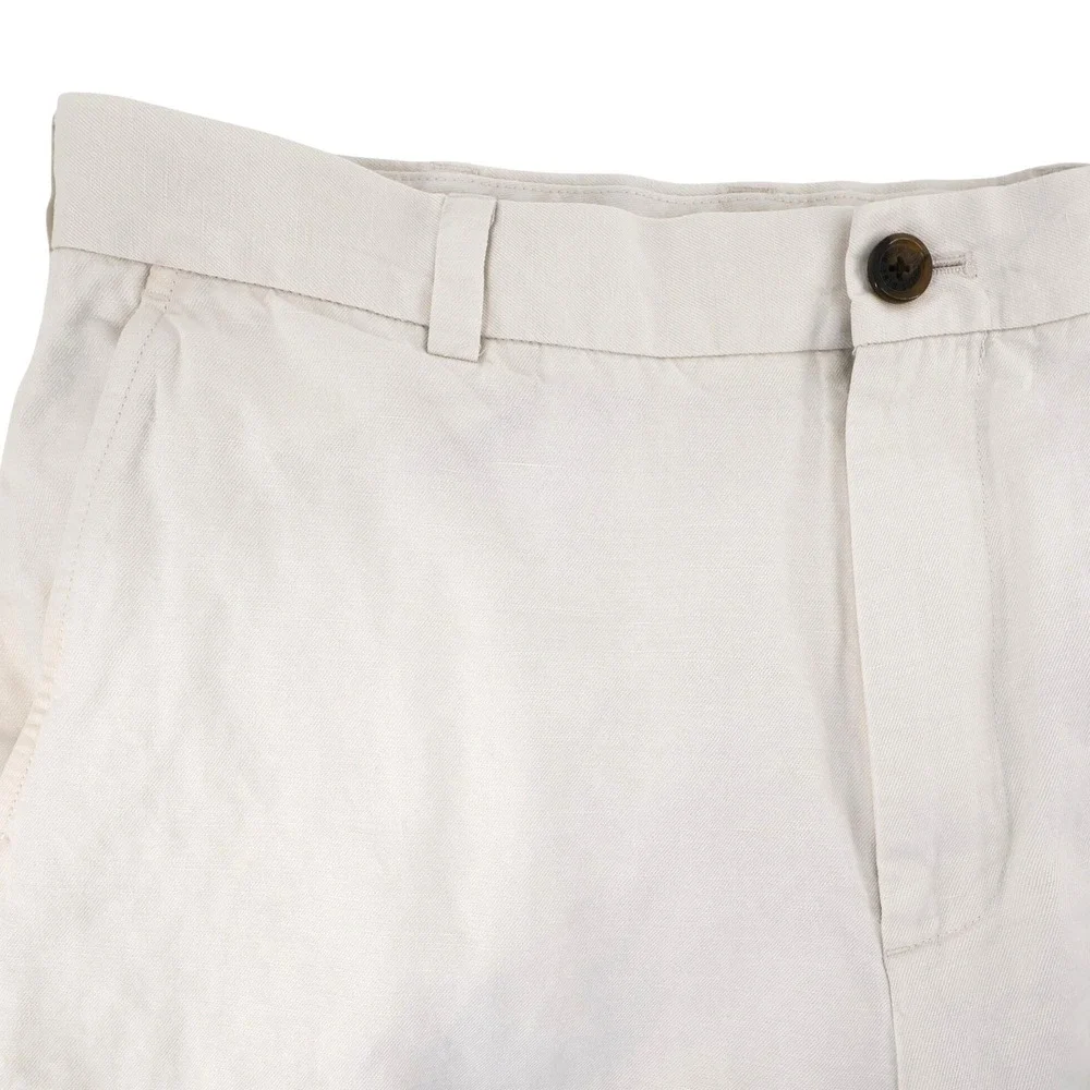 Brooks Brothers 346 Linen Blend Chino Pants Cream Long Mens 36x30